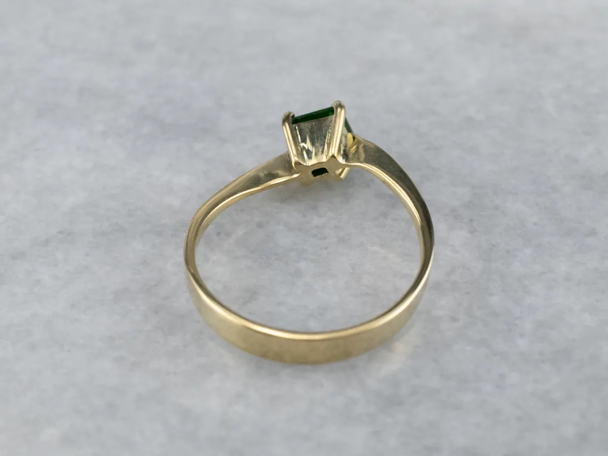18K Gold Green Tourmaline Bypass Ring