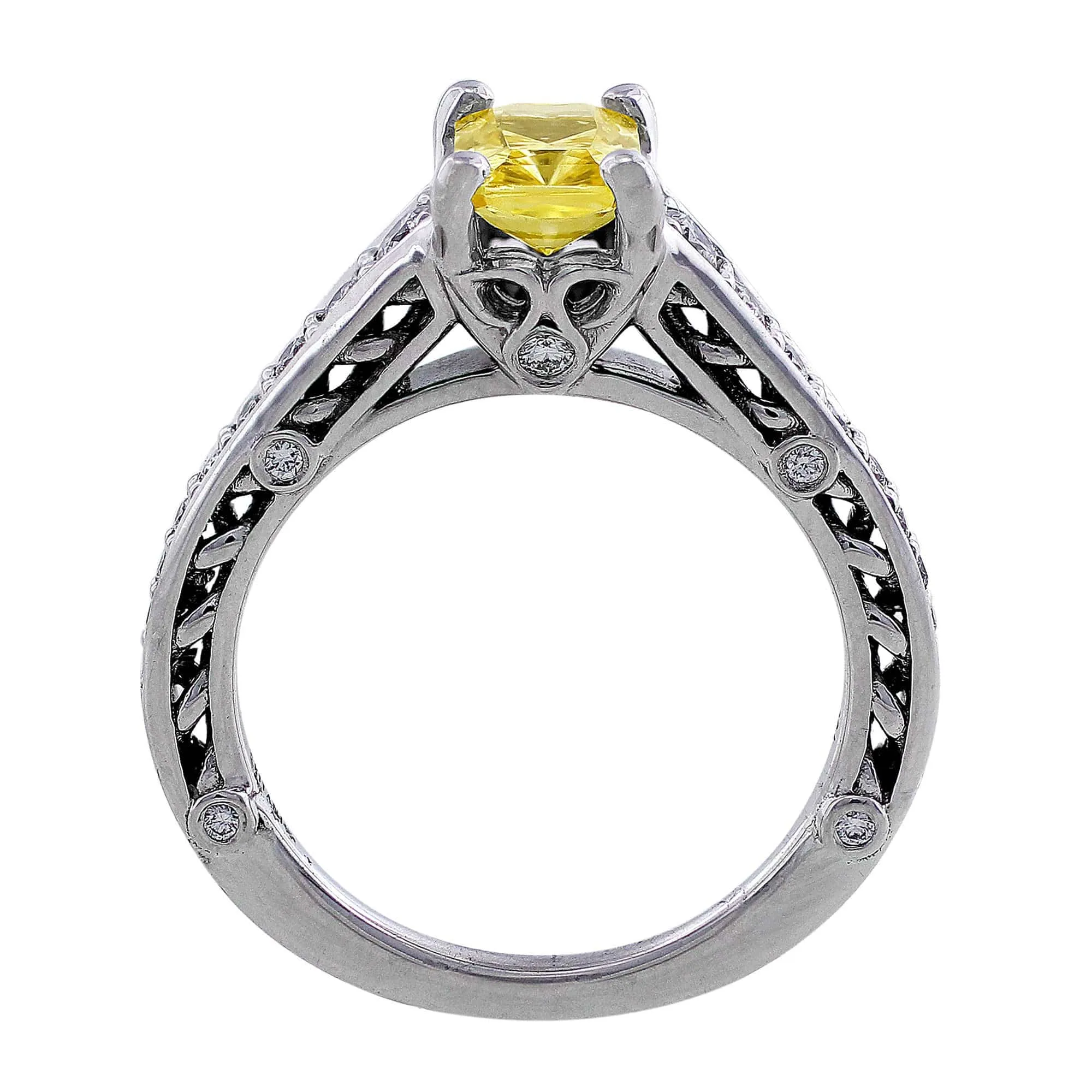 18k White Gold Bead Set Diamond Ring