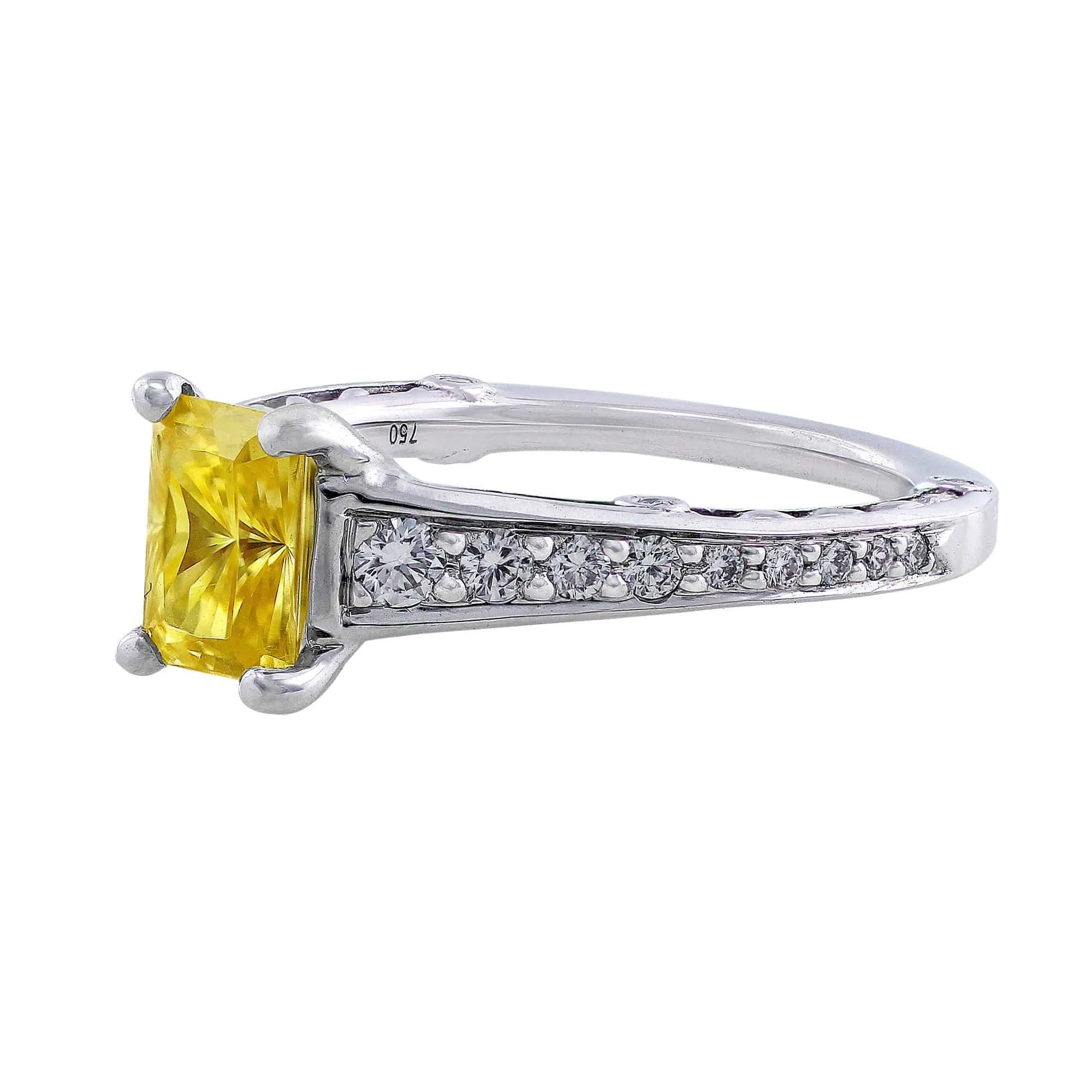 18k White Gold Bead Set Diamond Ring