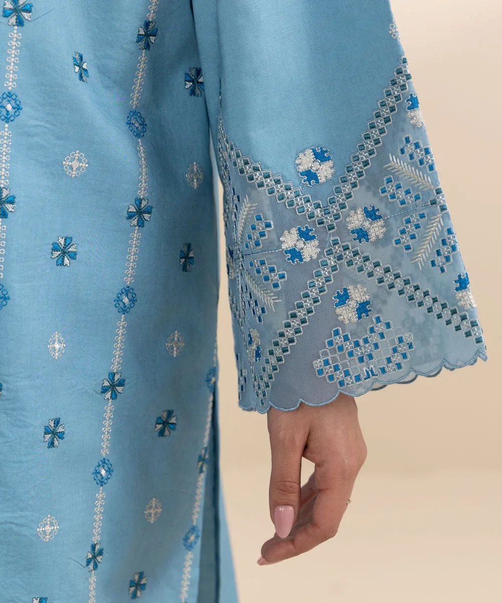3 Piece - Embroidered Cotton Suit