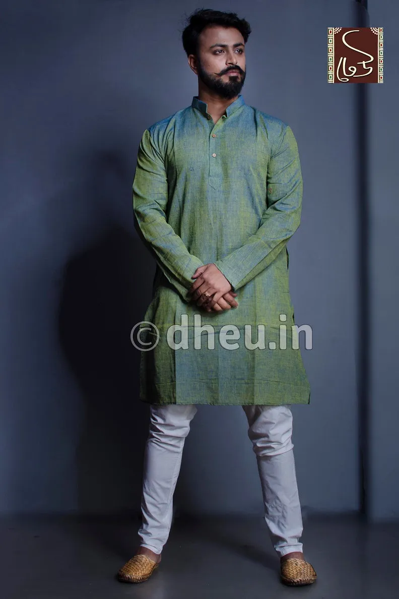 3D Green Pure Cotton kurta for men