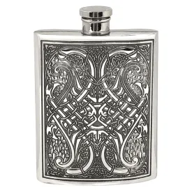 6oz Pewter Hip Flask with Celtic Knot Design