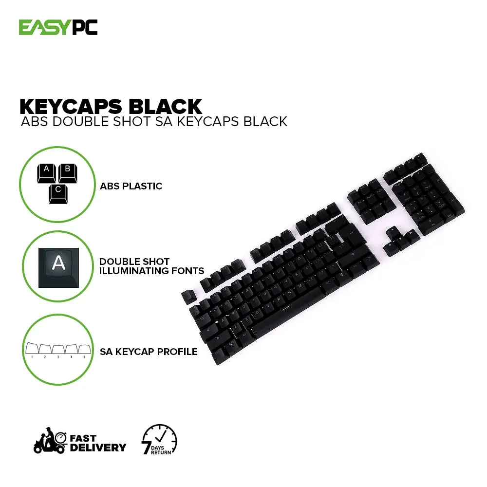 ABS Double Shot SA Keycaps White-Black, Black-White, Black-Red, Black-Blue, Blue-White, White-Red, White and Black Keycaps