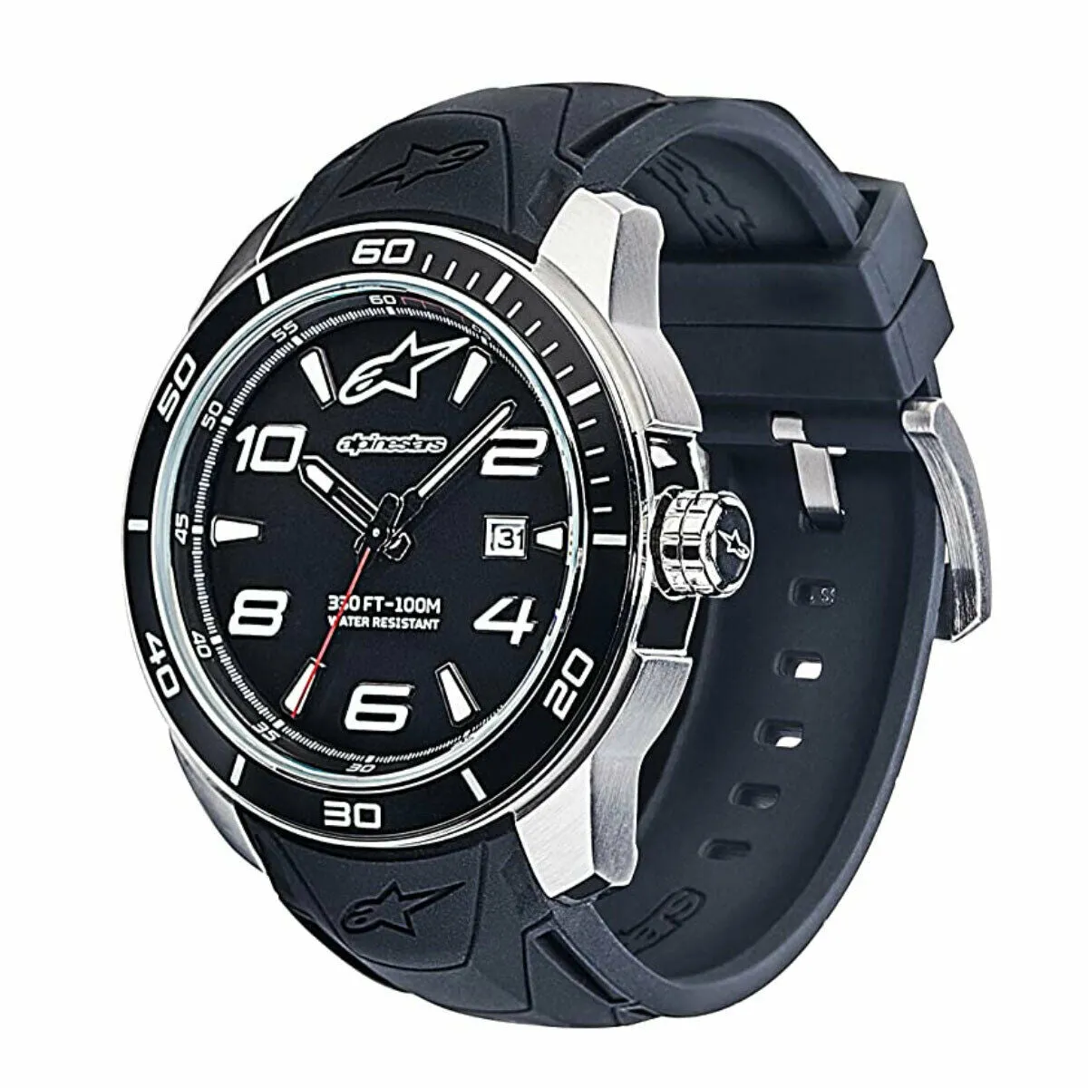 Alpinestars Tech 3H Waterproof Watch - Sleek Black & Steel Finish