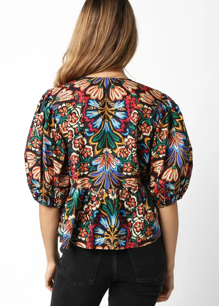 Averi Top- Black Multi
