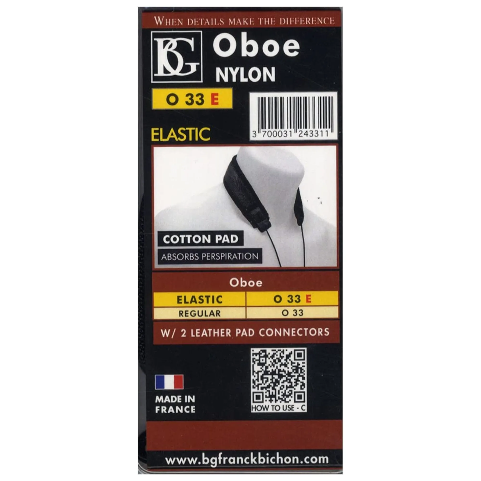 BG Nylon Elastic Oboe Strap