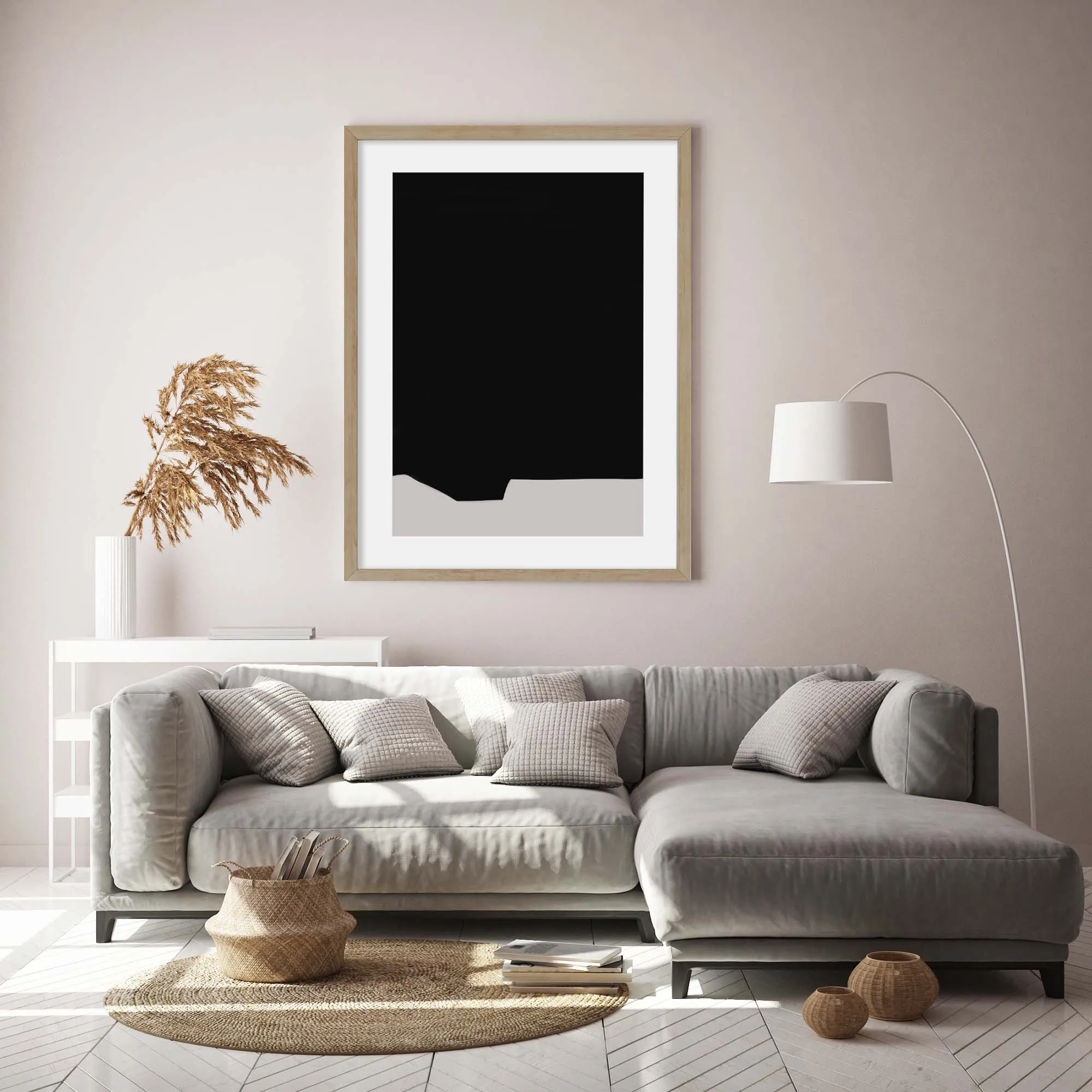 Black Minimal Design Framed Art