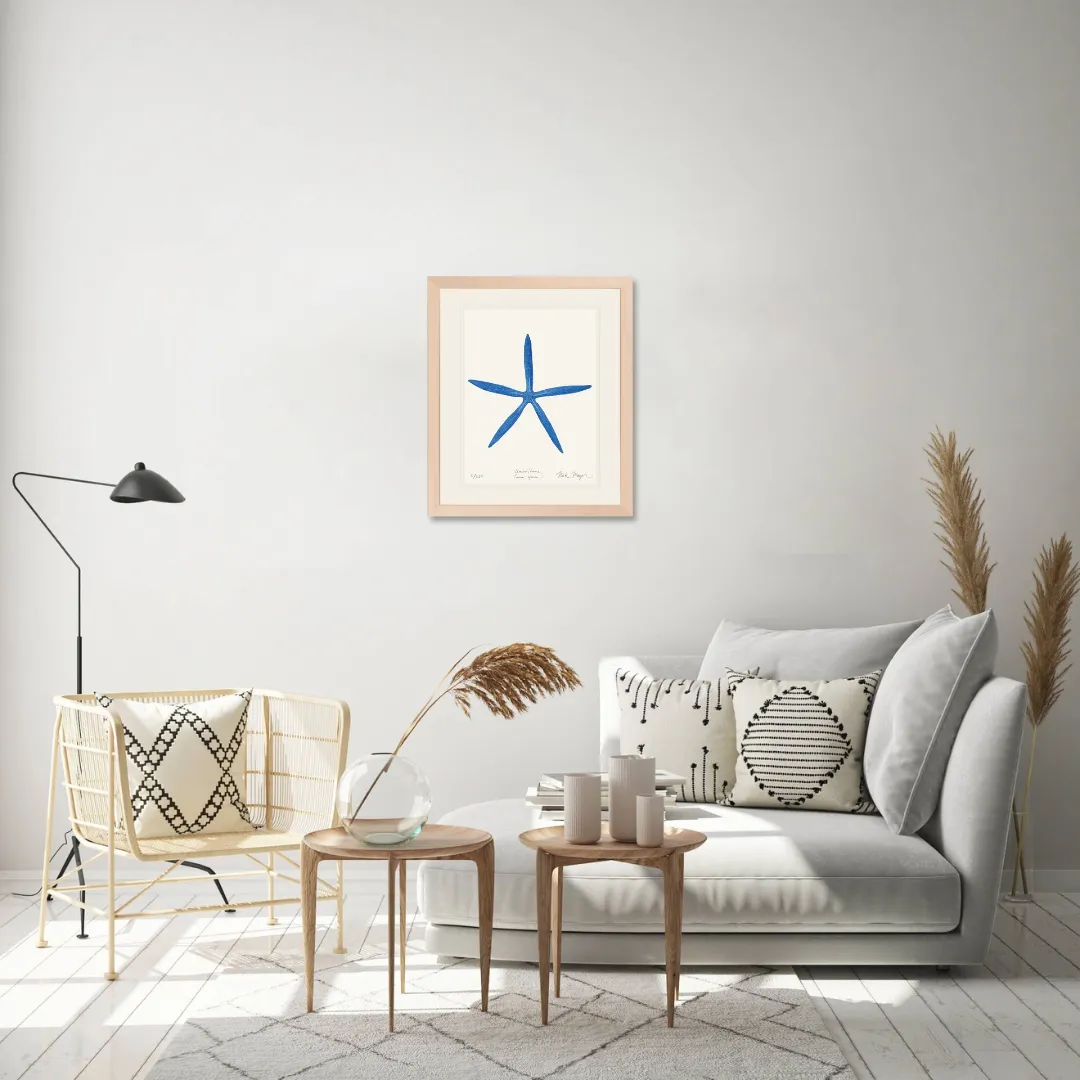 Blue Linckia II Starfish Print