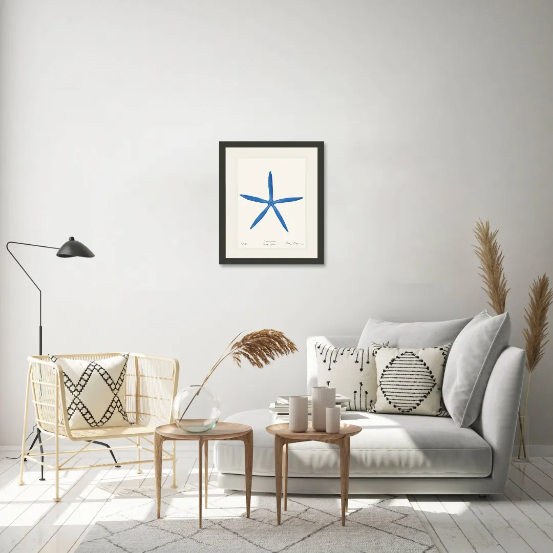 Blue Linckia II Starfish Print