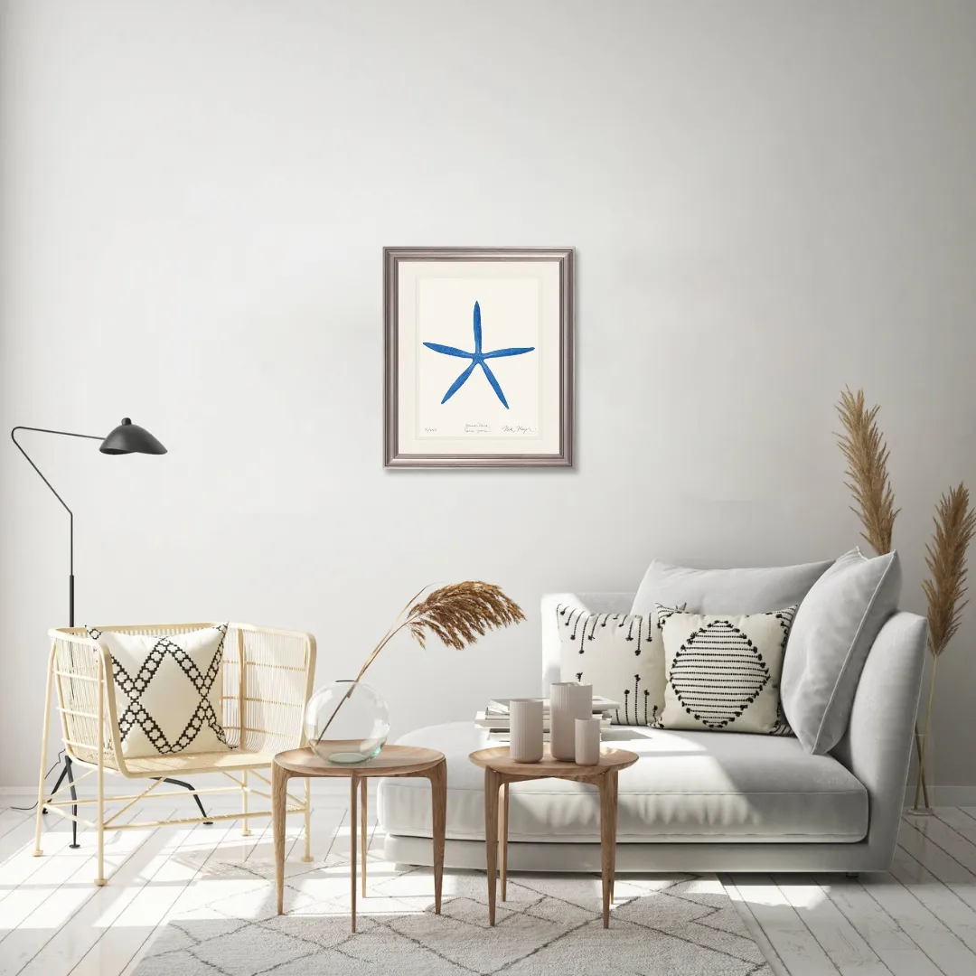 Blue Linckia II Starfish Print