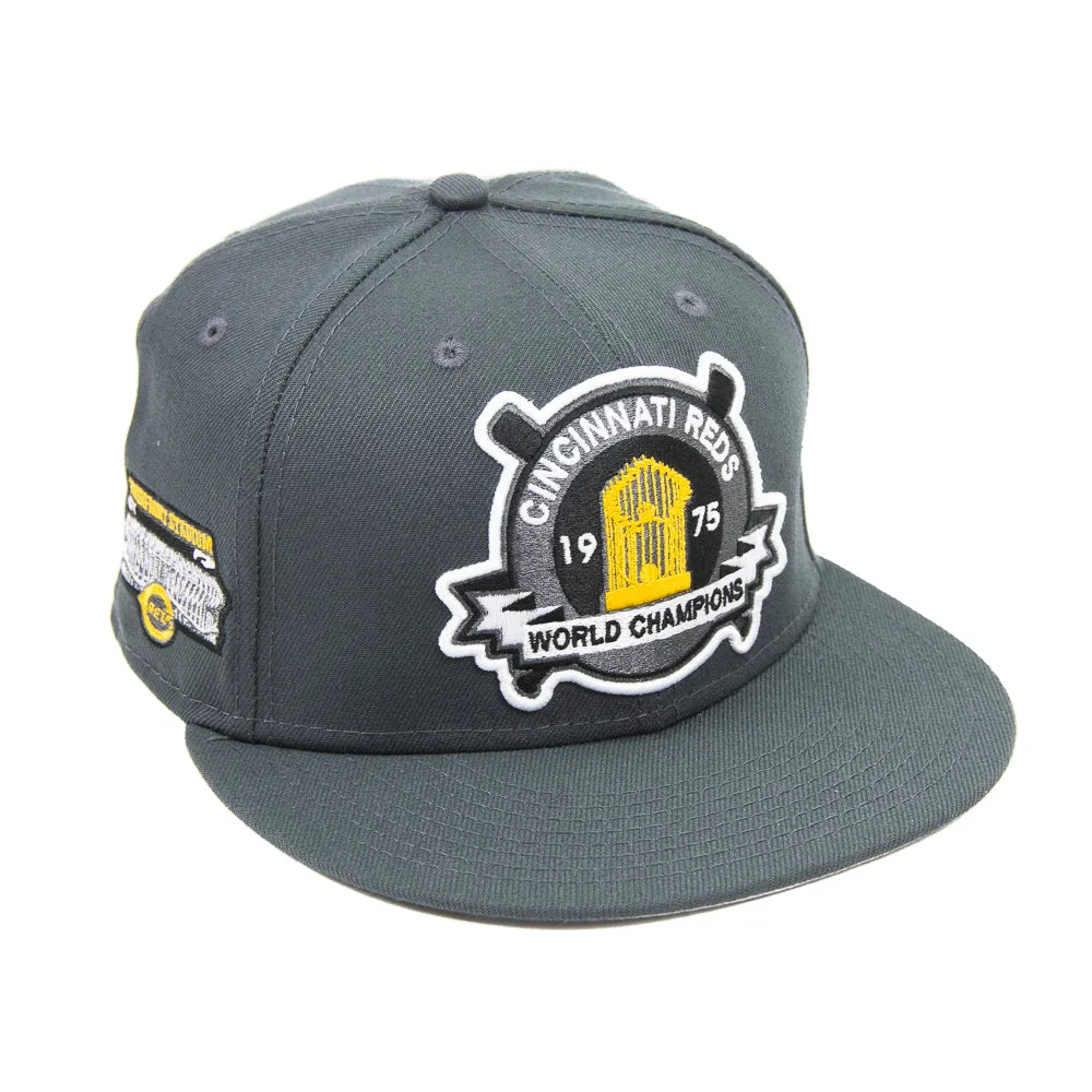 Cincinnati Reds 75 World Series Commissioner Fitted Cap (Dark Grey)
