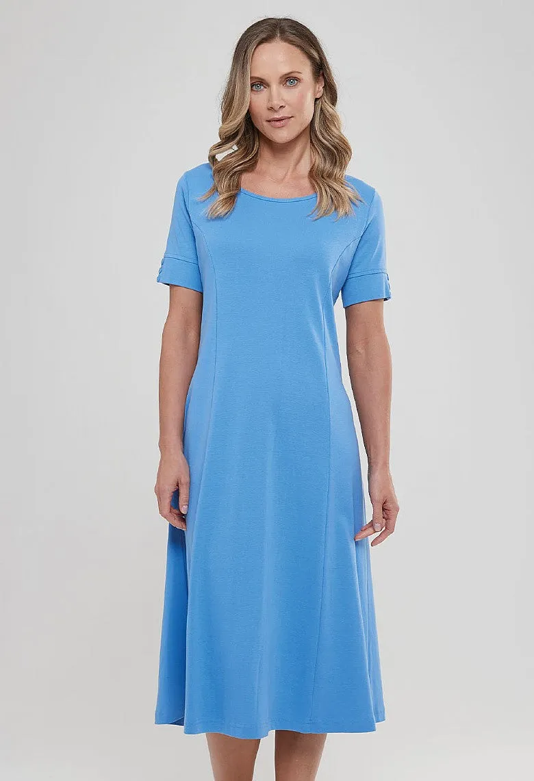 Cotton Rib Amy Dress – Blue