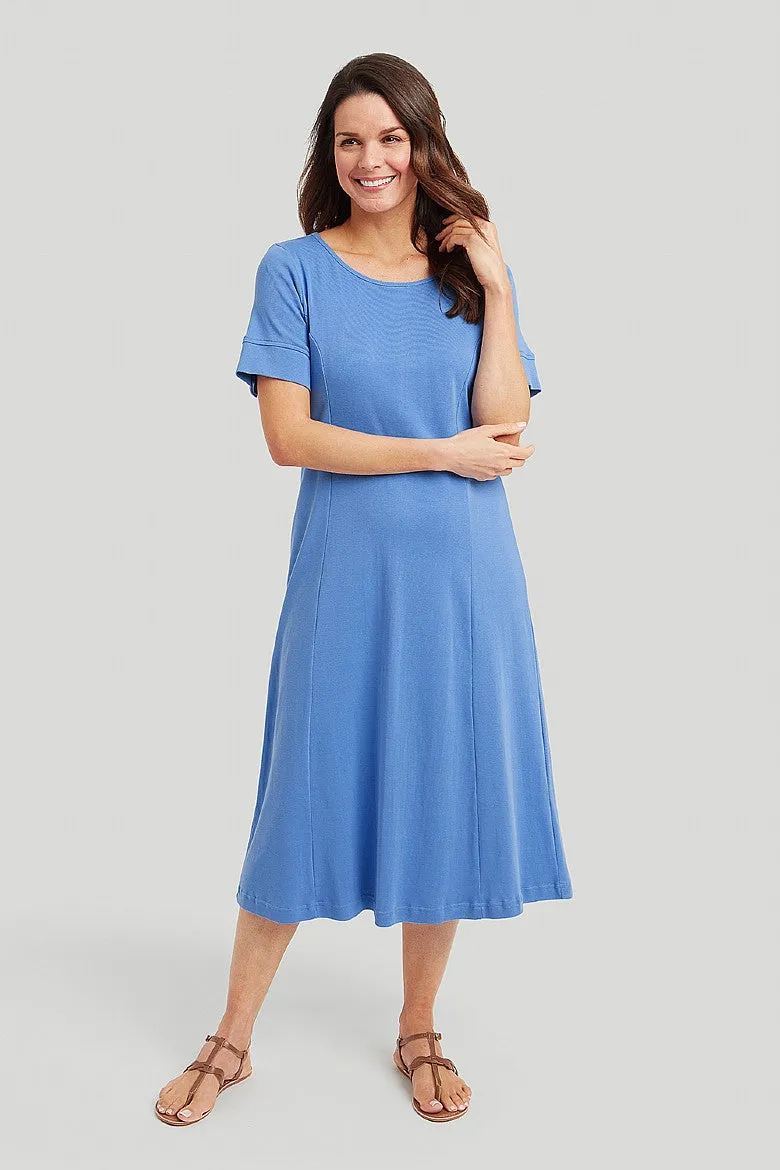 Cotton Rib Amy Dress – Blue