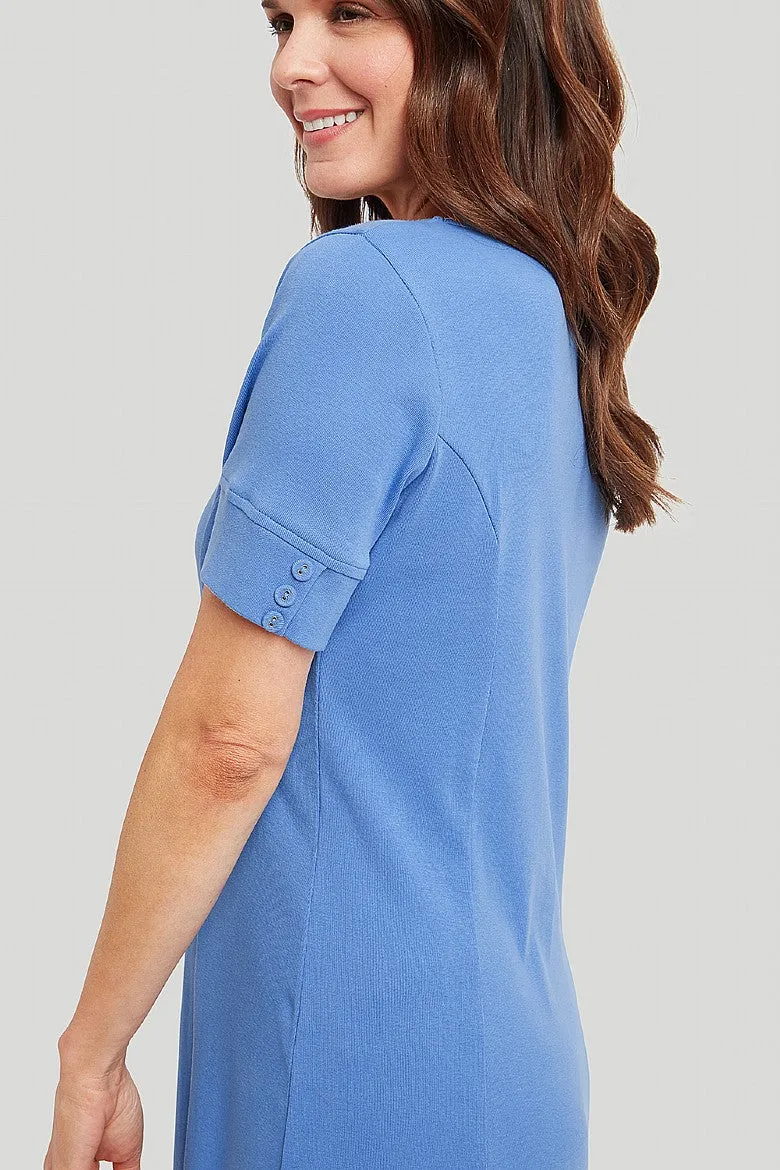 Cotton Rib Amy Dress – Blue