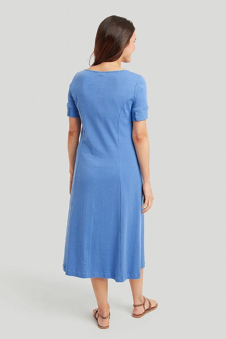 Cotton Rib Amy Dress – Blue