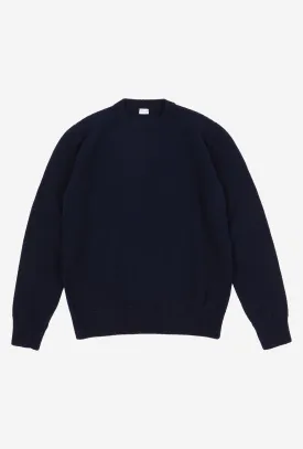 Crewneck Lambswool Shetland Blend Navy