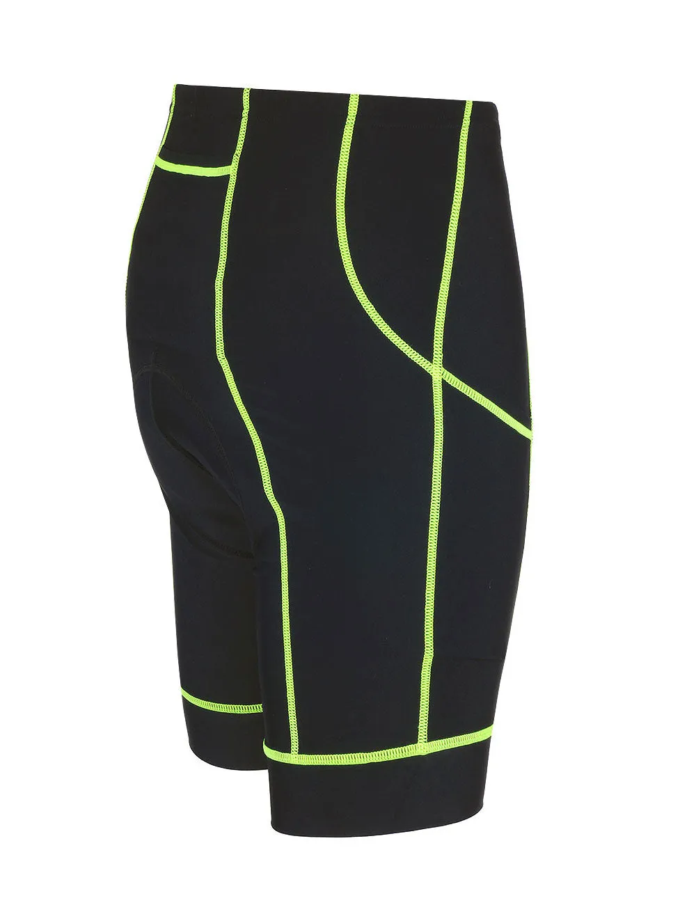 Damen Fahrradhose Kurz Pro Schwarz Neon