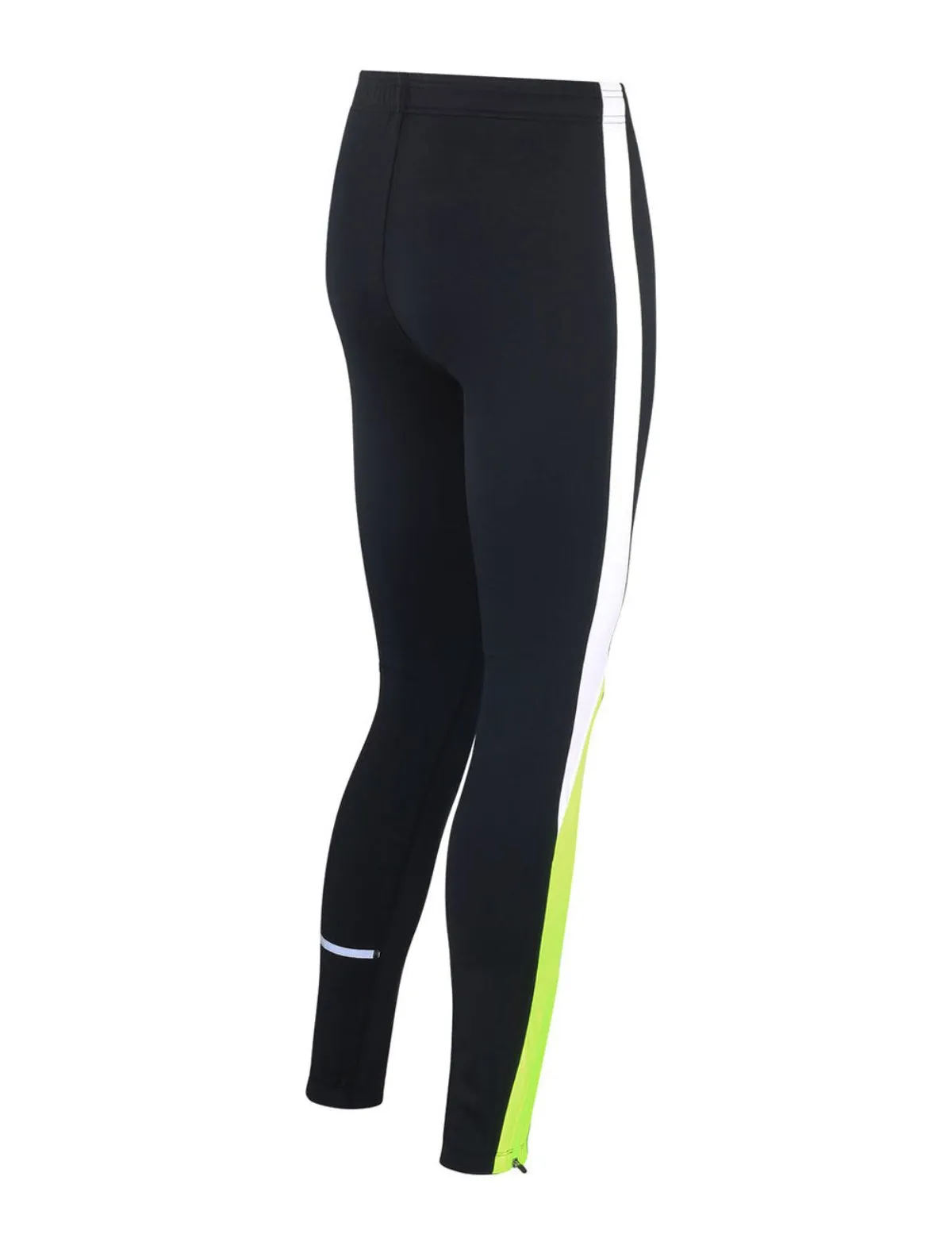 Damen Thermo Laufhose Tight Lang Schwarz Neon