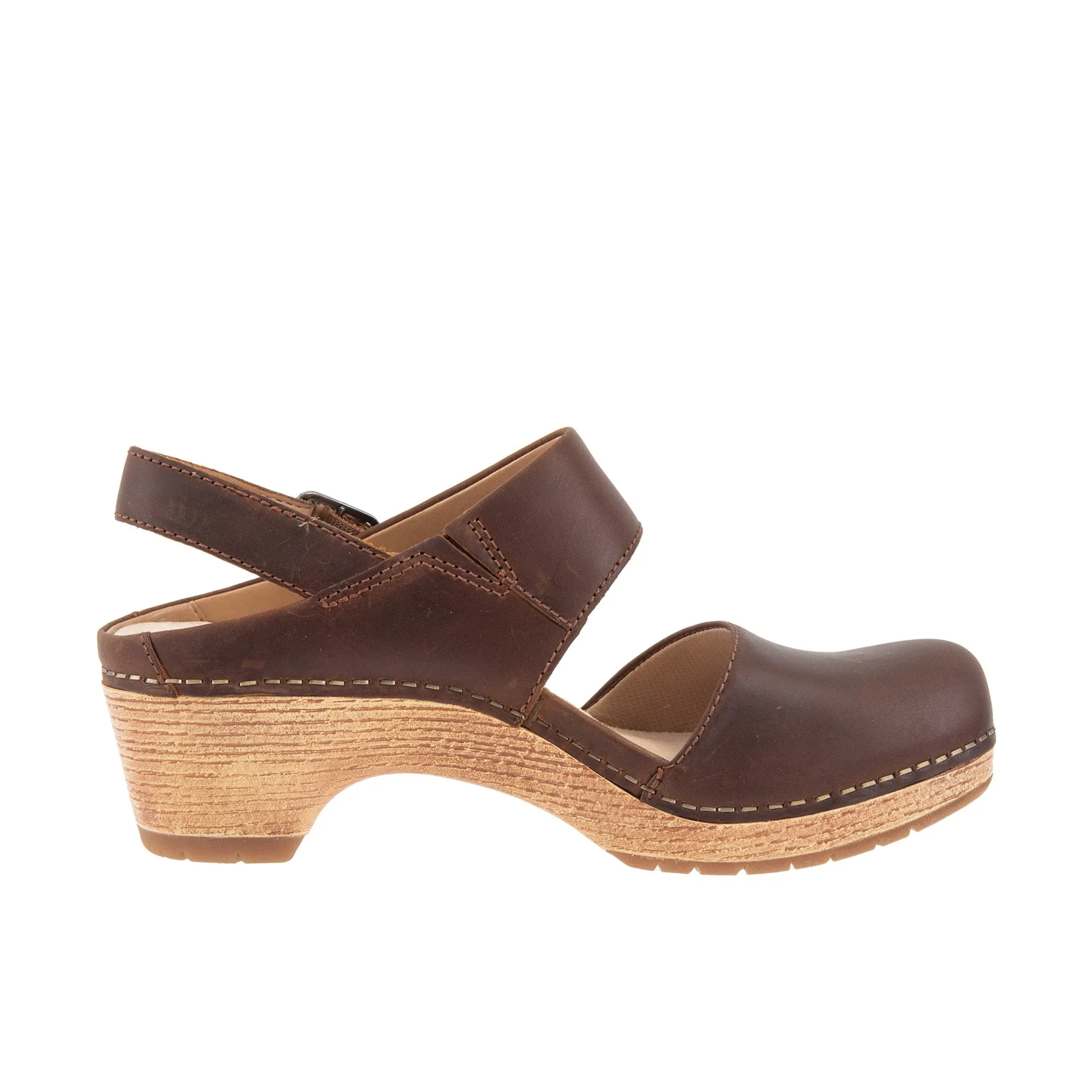 Dansko Womens Luna Lucia Tan Oiled Pull Up
