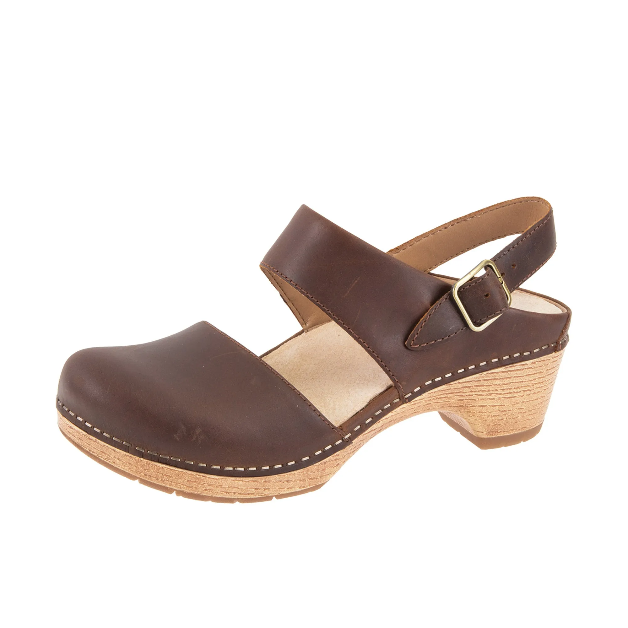 Dansko Womens Luna Lucia Tan Oiled Pull Up