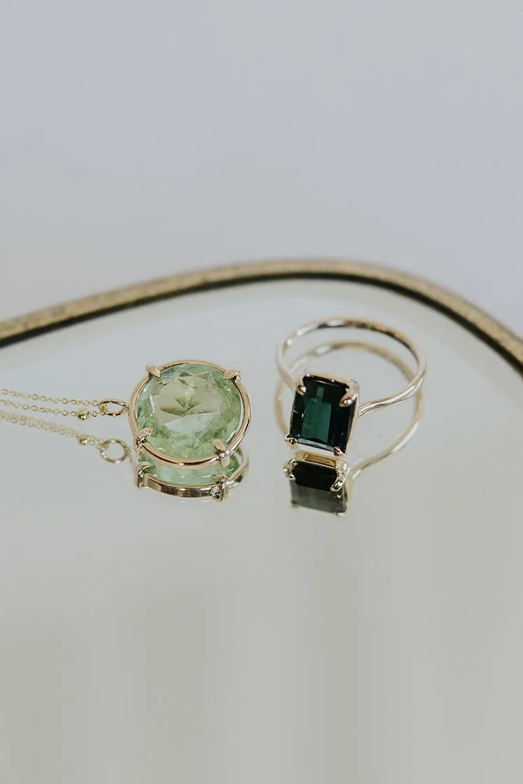 Dark Green Tourmaline Ring - 14k Yellow Gold