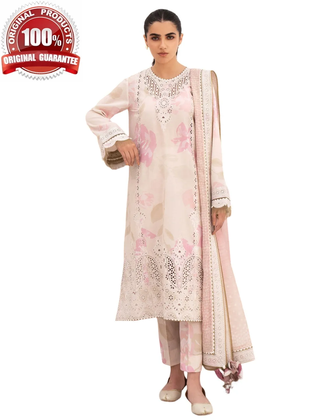 Digital Printed Embroidered Lawn