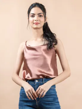 Dusky rose cowl neck cami top