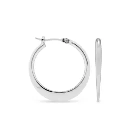 Ear Sense Earring F355 20mm Silver, Flat Click Hoops