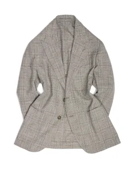 Eleventy - Taupe Checked Summer Sports Jacket 50