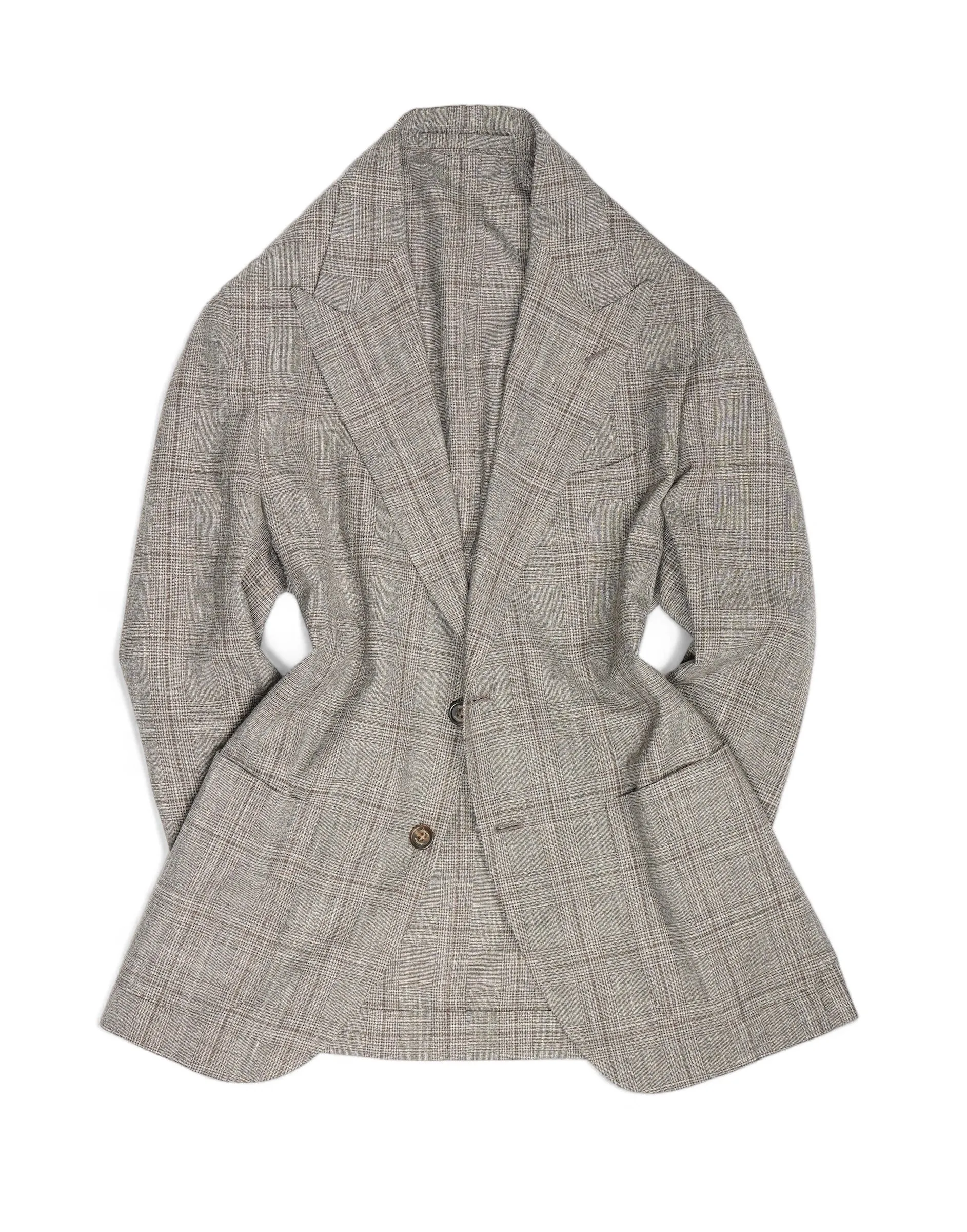 Eleventy - Taupe Checked Summer Sports Jacket 50