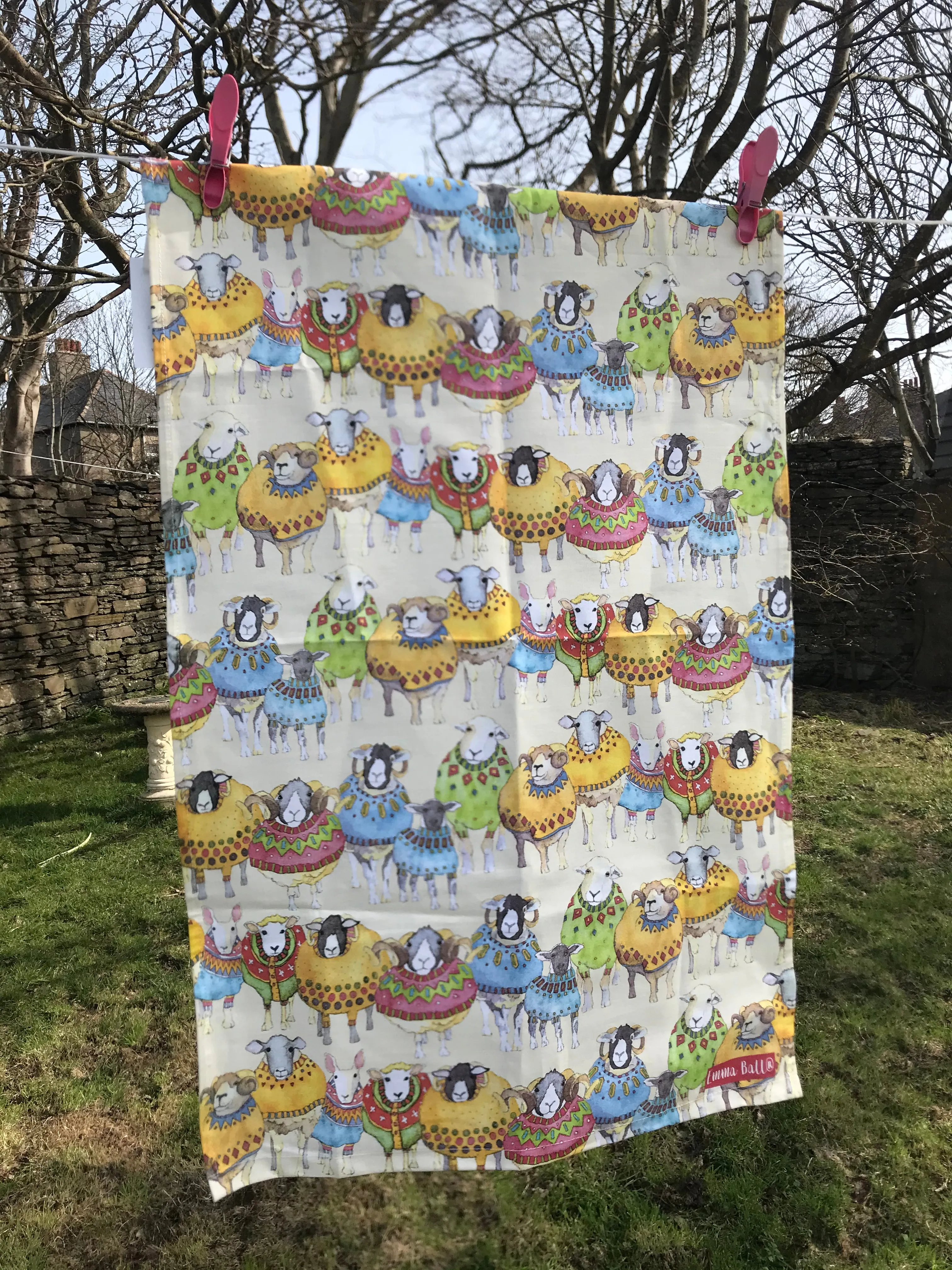 Emma Ball Woolly Sheep Herd Tea Towel