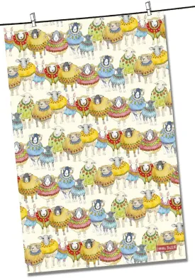Emma Ball Woolly Sheep Herd Tea Towel