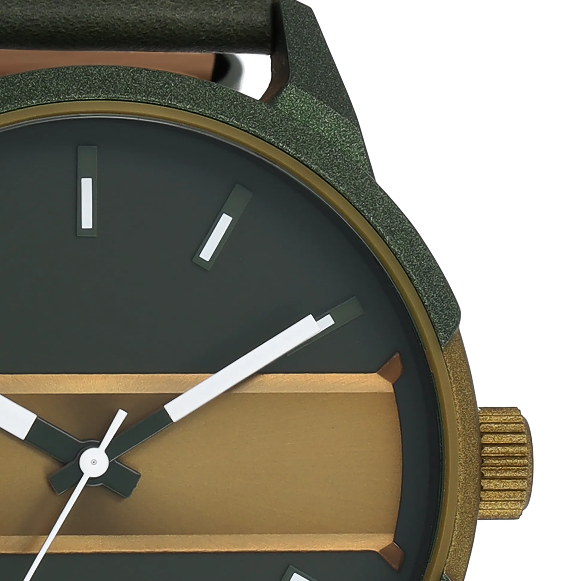 Forest/olive green OOZOO watch with forest green leather strap - C11233