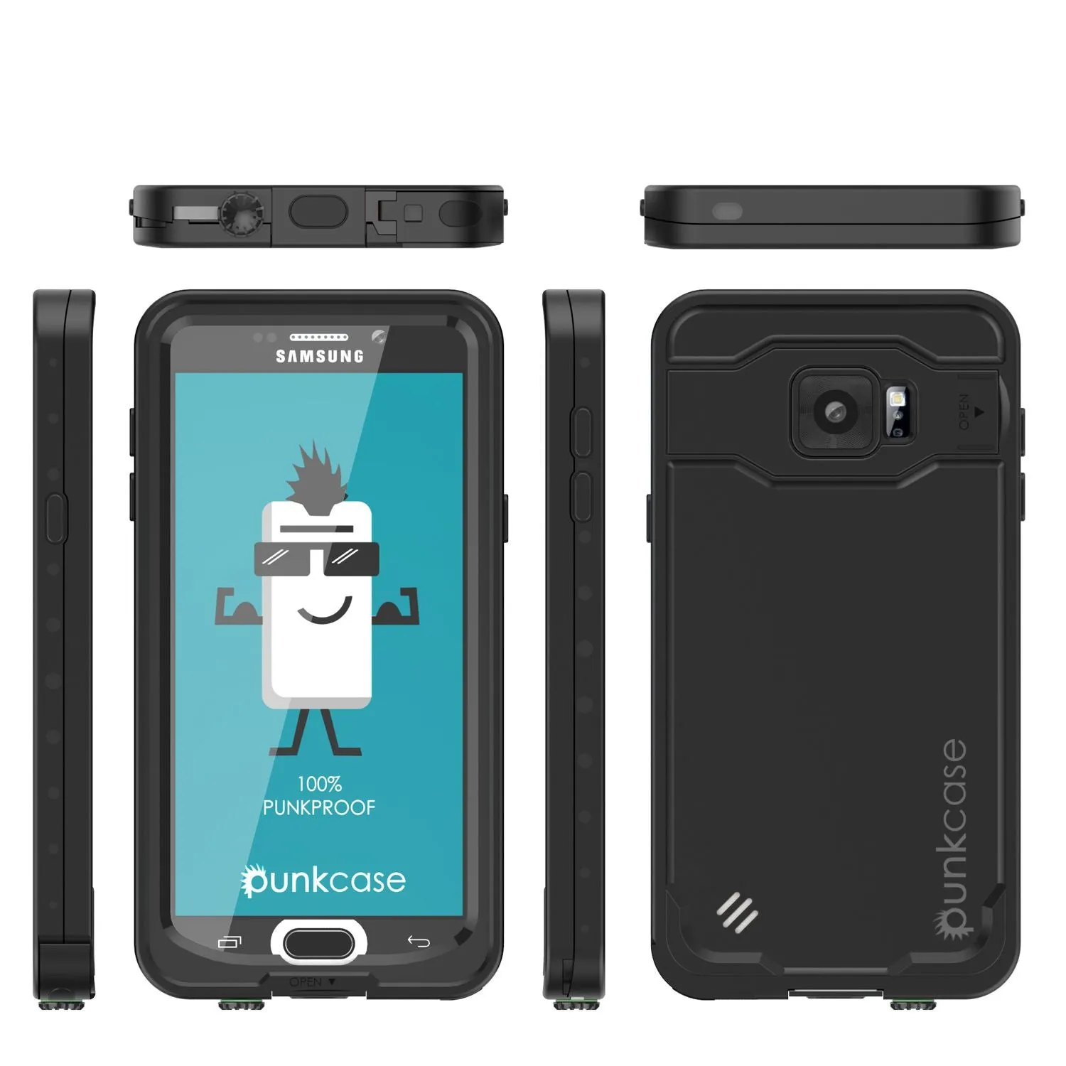 Galaxy Note 5 Waterproof Case, Punkcase StudStar Black Shock/Dirt/Snow Proof | Lifetime Warranty