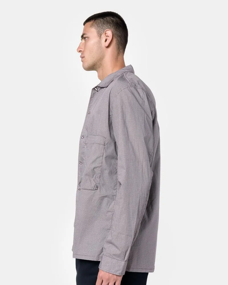 Geometric Print Tourist Shirt in Wine