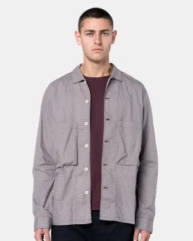 Geometric Print Tourist Shirt in Wine