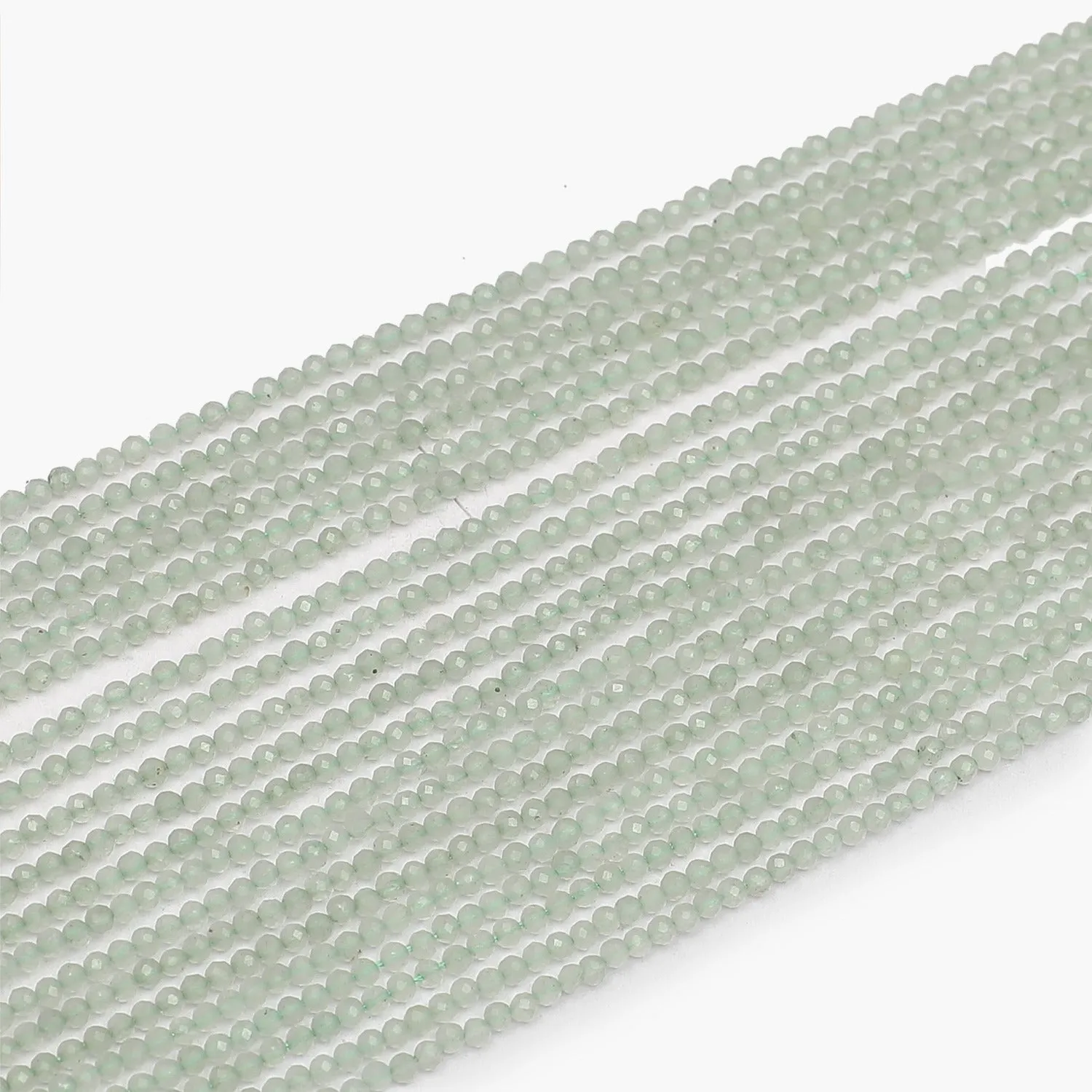 Green Aventurine Faceted Beads- Sold Per Strand