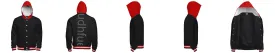 Hooded Cotton Fleece Varsity Jacket With No Lining
