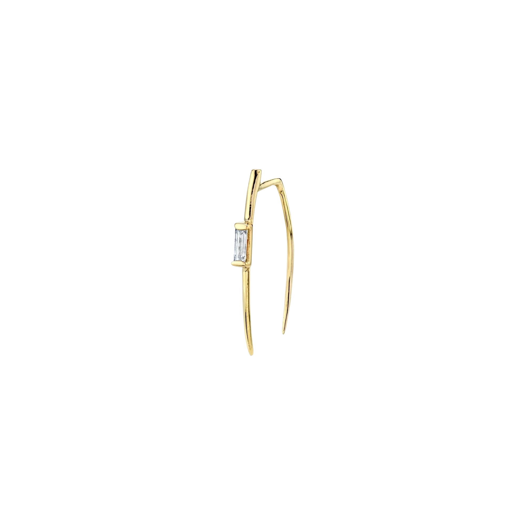 Large Infinite Tusk Earring with Floating Diamond