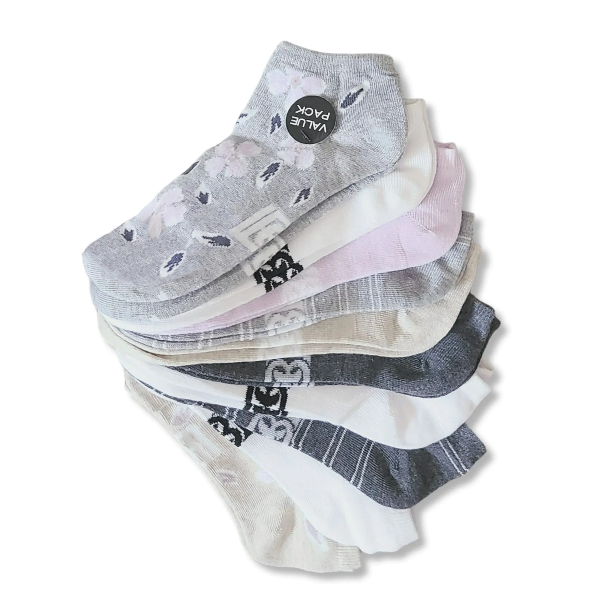 Laundry By Design Women's 10-Pk Assorted Patterned Low Cut No Show Socks