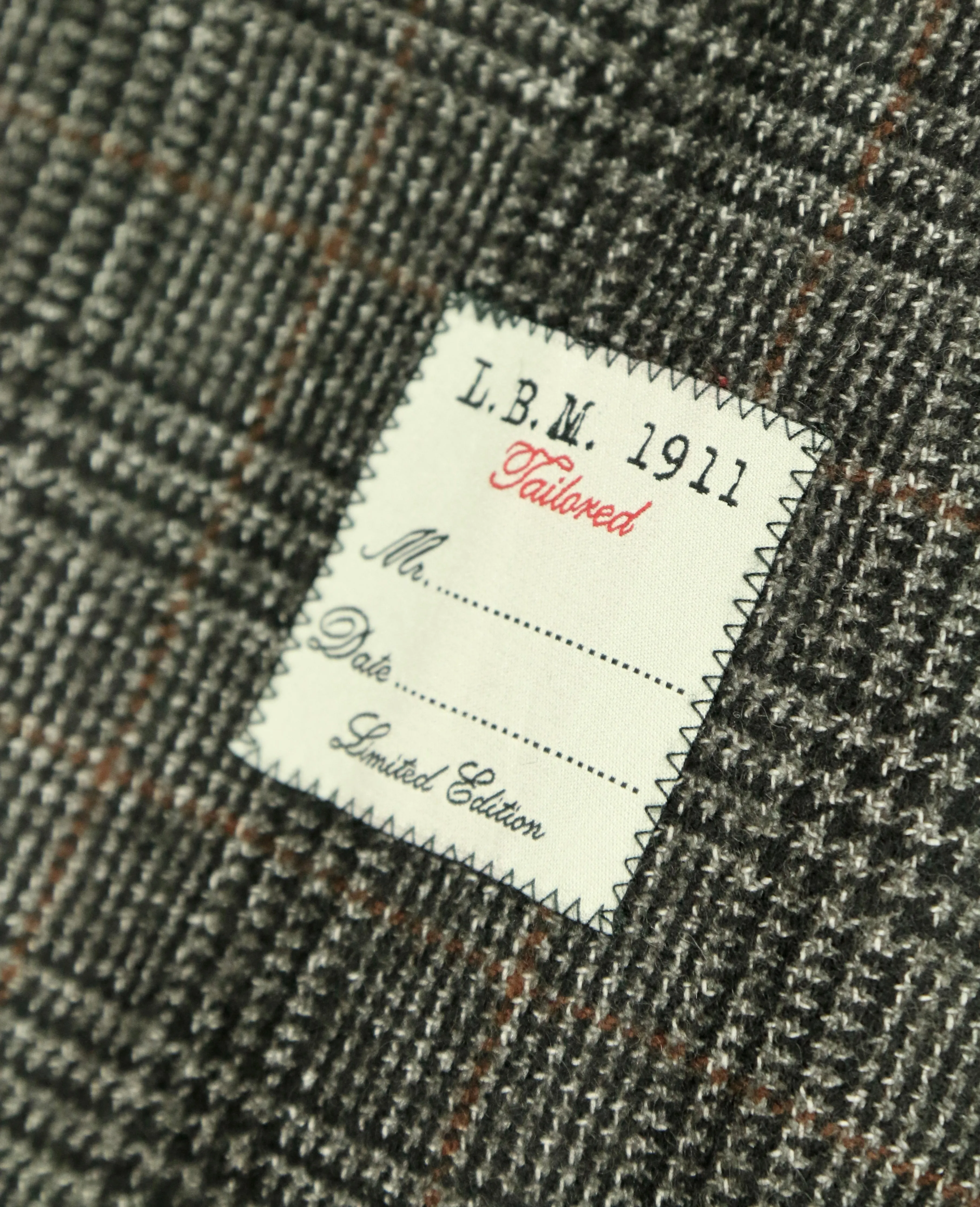 L.B.M. 1911 - Grey/Black Checked Unlined Wool Sports Jacket 54
