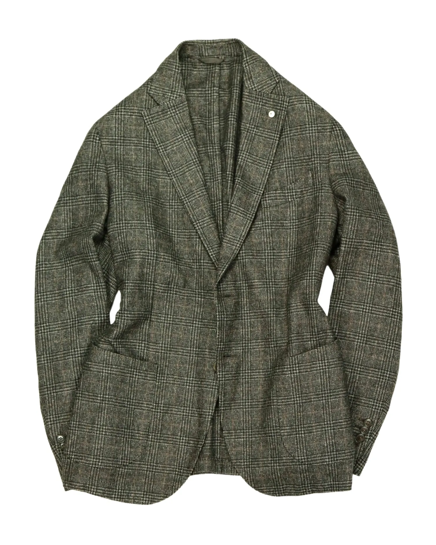 L.B.M. 1911 - Grey/Black Checked Unlined Wool Sports Jacket 54