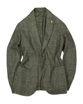 L.B.M. 1911 - Grey/Black Checked Unlined Wool Sports Jacket 54
