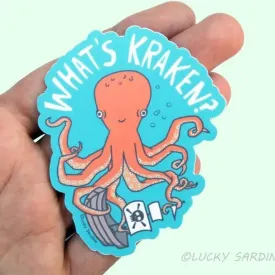 Lucky Sardine What's Kracken Vinyl Sticker