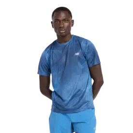 New Balance Men's Athletics Printed T-shirt in Blue Agate AW24