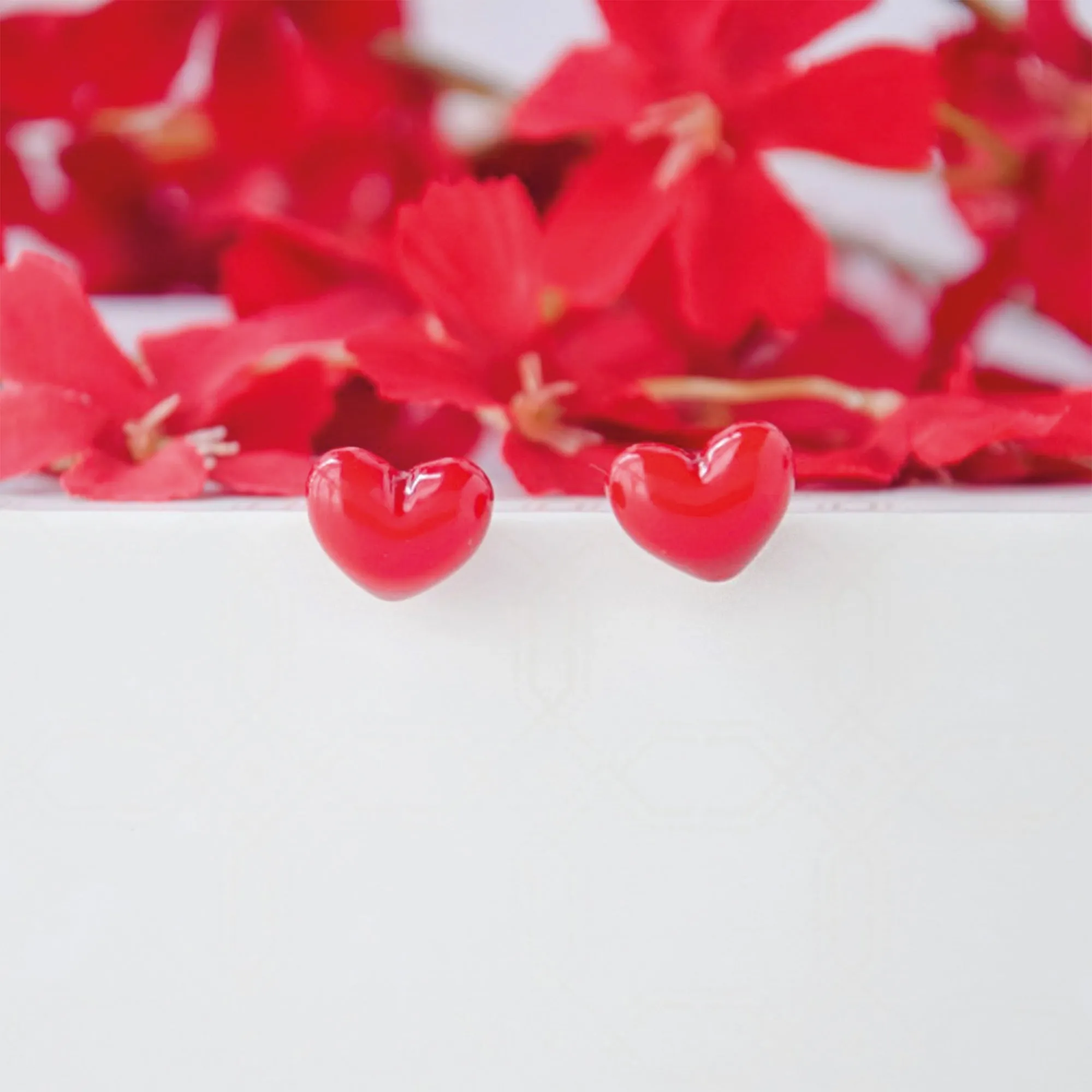 Red Blooming Heart Earrings