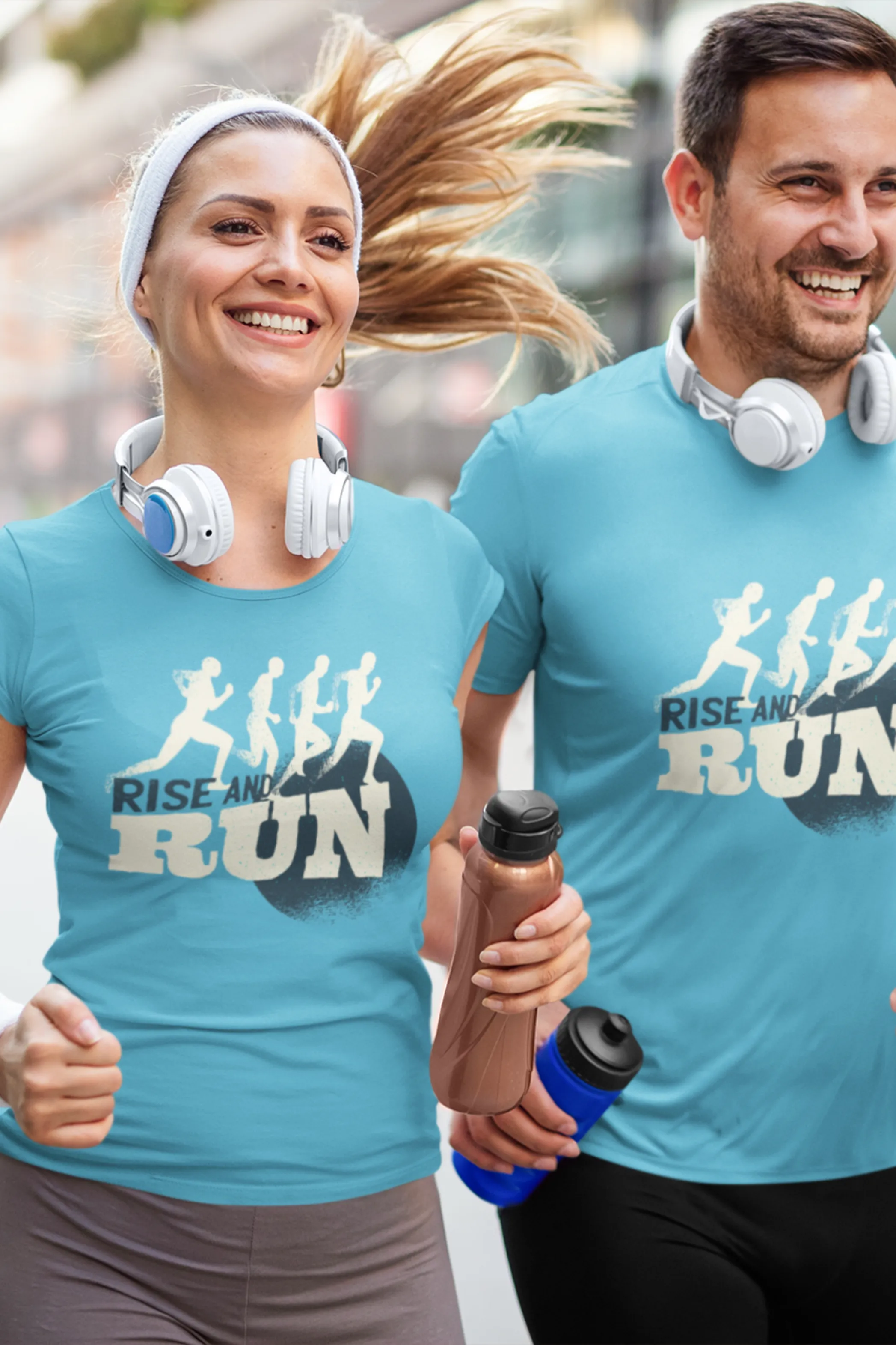Rise And Run Printed Scoop Neck T-shirt for women