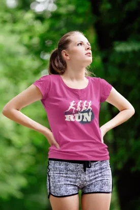 Rise And Run Printed Scoop Neck T-shirt for women