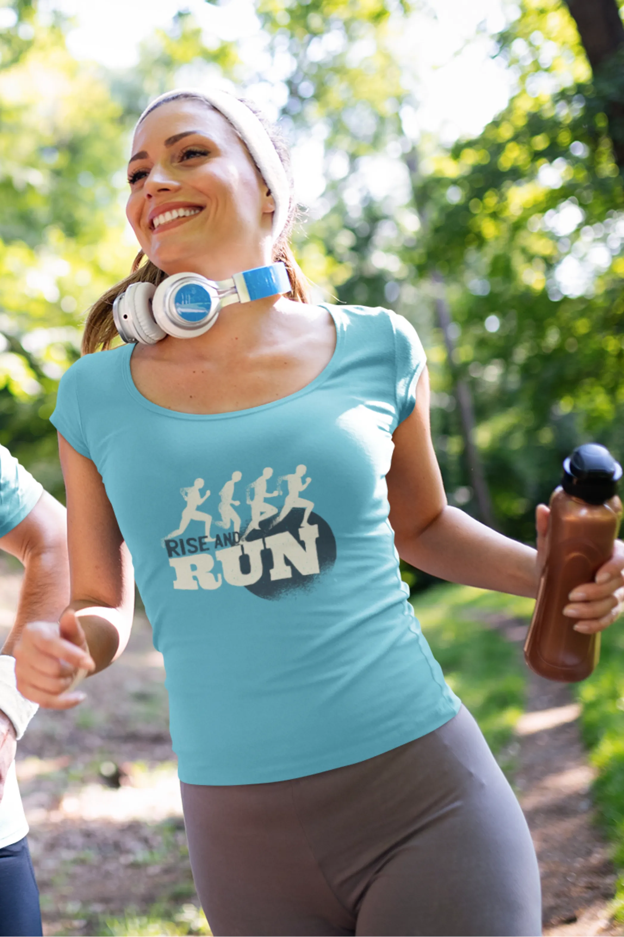 Rise And Run Printed Scoop Neck T-shirt for women