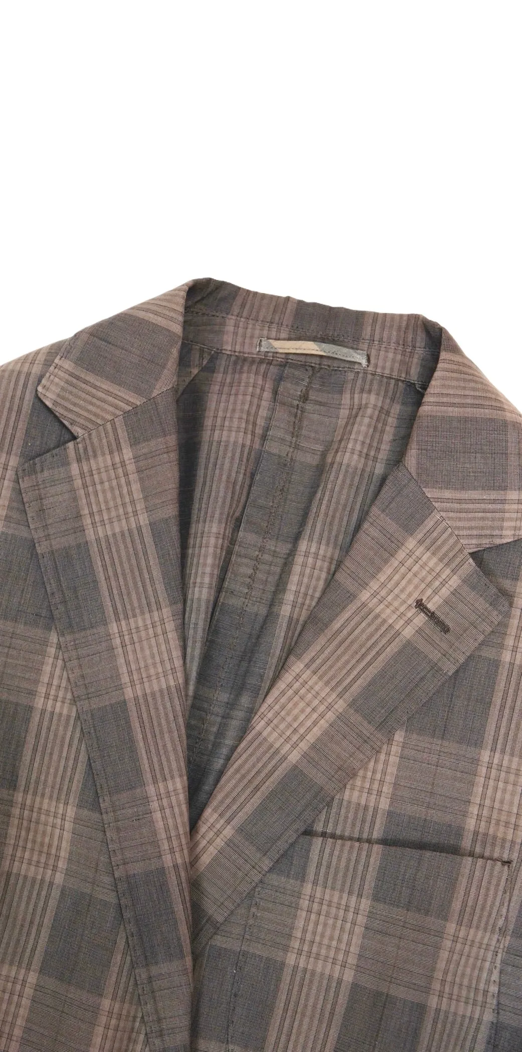 Suitsupply - Brown Checked  Linen/Cotton Sports Jacket 48